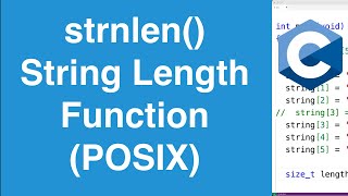 strnlen String Length Function POSIX  C Programming Tutorial [upl. by Greenwald888]