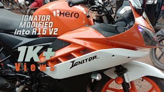 Hero Ignitor Modified into R15 V2 MaxCustomBikers [upl. by Atinihc]