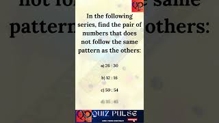 Find the Odd One Out Number Patterns reasoning sat quiz [upl. by Errol]