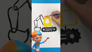 Easy Excavator Painting with Blippi DIY Crafts for Kids blippi shorts [upl. by Anaer]