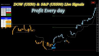 DOW US30 amp SampP US500 Live Signals Best Day Trading Scalping Strategy Almost No Risk [upl. by Smail]