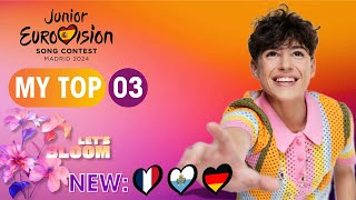 🇪🇦 Junior Eurovision 2024 MY TOP 3 🇨🇵🇸🇲🇩🇪  JESC 2024 [upl. by Pega]