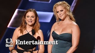 Amy Schumer amp Amy Poehler kick off Emmys with antics  Emmys 2015 [upl. by Barnabe]