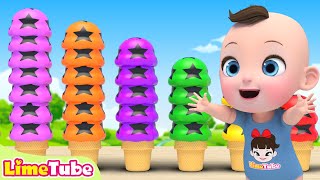 🤣 Soccer ball ice cream  johny johny yes papa  Nursery Rhymes  Kindergarten  LimeAndToys [upl. by Htinek]