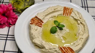 Perfect Homemade Hummus ہمس with Fresh Tahini Easy Recipe  Tasty food blend [upl. by Yoshiko]