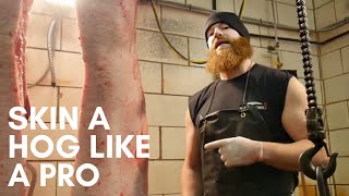 How to Skin a Pig or How to Skin a Hog  By The Bearded Butchers [upl. by Akinnor234]