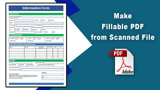 How to make a fillable pdf from a scanned image using Adobe Acrobat Pro DC [upl. by Hannie]