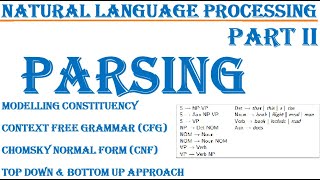 Part 2 NLP Parsers Modelling Constituency CFG Chomsky Normal Form CNF Top down amp Bottom Up [upl. by Esenaj791]