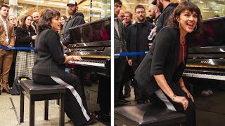 Norah Jones Plays Piano in London’s St Pancras Station [upl. by Read]