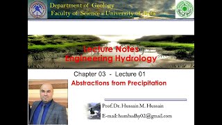 HCR 07 Hydrology Chapt 03 Lect 01 Abstraction from Precipitation [upl. by Modnarb559]