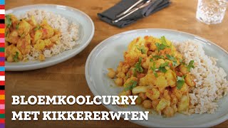 Bloemkoolcurry met kikkererwten  Gezond recept  Voedingscentrum [upl. by Rogerio]