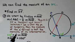 Geometry 125b Angle relationships in circles [upl. by Adiel289]