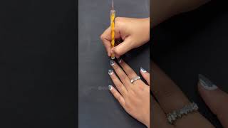 Navratri Grey Nail Art  Day 3 2024 nail art  easy nail art tutorial  quick and easy festive nails [upl. by Devinne]