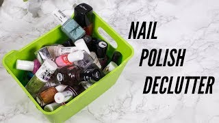 Decluttering my nail polish collection  low buy 2019 [upl. by Dedric]