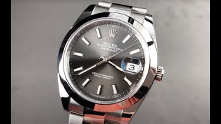 Rolex Datejust 41mm Dark Rhodium 126300 Rolex Watch Review [upl. by Adnuahs]