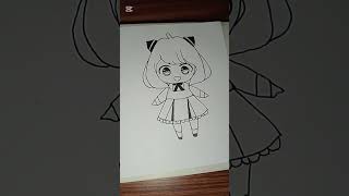 Cute anime drawing outlineart shorts subscribe anime ytshorts [upl. by Fonsie]