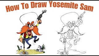 Drawing Yosemite Sam  How to Draw Yosemite Sam Easy [upl. by Pinckney718]