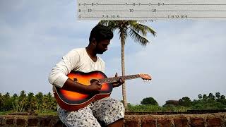 3 movie all bgm nee partha vizhigal intro on guitar with easy tabs and music notes [upl. by Ahsercal]