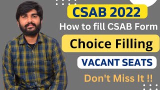 CSAB Vacant Seats Released  How to fill CSAB Counselling 2022 Form csabcounselling [upl. by Ylnevaeh176]