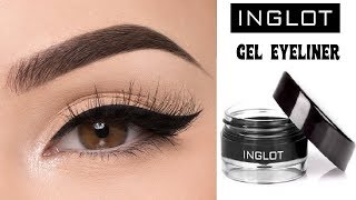 INGLOT AMC Eyeliner Gel 77 Black  First Impressions Review And Swatches [upl. by Merriott]