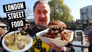 Trying London Street Food  Borough amp Camden Markets Food Tour [upl. by Ardnama]