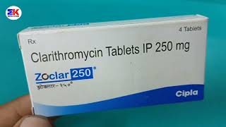 Zoclar 250mg Tablets  Clarithromycin Tablets  Zoclar Tablets Uses Benefits Dosage Reviews in Hindi [upl. by Seroka]