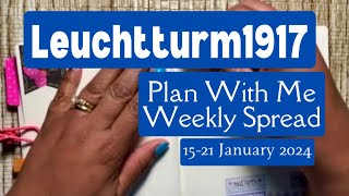 Leuchtturm1917 Plan With Me  15 thru 21 January 2024  No Sticker Kit [upl. by Ardnuassac]