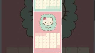 Calendario 2025 Hello Kitty pdf imprimible DIY ideas he hellokitty diseño calendar planner [upl. by Ahsatin]