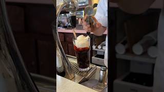 Old Fashioned Ice Cream Float with Fountain Cherry Coke from Lexington Candy Shop NYC DEVOURPOWER [upl. by Ahsinot]