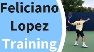 Feliciano Lopez Training in HD Slow Motion and Real Time  Toronto Canada  August 4 2018 [upl. by Gersham]