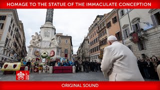 8 December 2024 Homage to the Statue of the Immaculate Conception  Pope Francis [upl. by Dlorad]