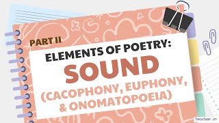 Ep5 P2 SOUNDElements of Poetry onomatopoeia euphony cacophony english poetry [upl. by Bartholomew]