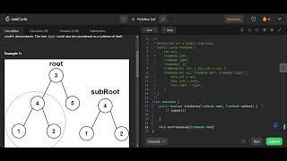 Subtree of Another Tree  LeetCode 572  Java [upl. by Anabella]