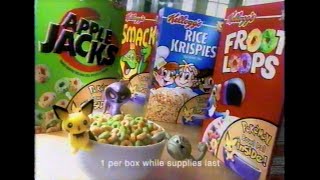 Apple Jacks Cereal and Kelloggs Pokemon Bowl Pal Commercial 2001 [upl. by Madigan]