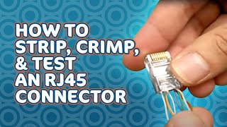 How to Strip Crimp and Test a RJ45 [upl. by Netsrejk]