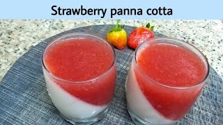 strawberry panna cotta recipeItalian dessertpanna cotta recipe [upl. by Paymar235]