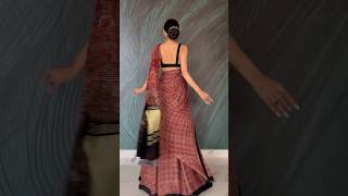 Saree but in Lehenga style ❤️ saree lehengasarees [upl. by Orms]