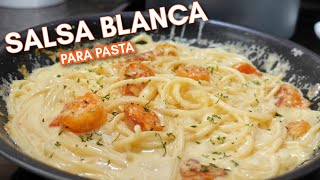 salsa blanca para pasta  como hacer salsa blanca para espaguetis blanco [upl. by Amador586]