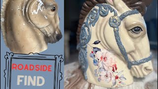 Trash to treasure horse head planter makeover [upl. by Nykal921]