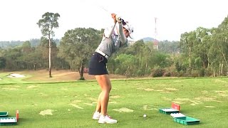 Honda LPGA Thailand 2019 Pannarat Thanapolbooyarass Golf Swing at Siam Country Club Old Course [upl. by Nylodnewg]