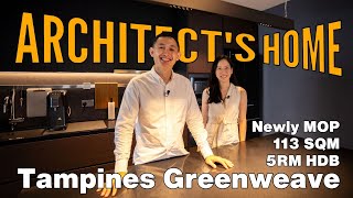 Touring an ARCHITECTS HOME 5Room HDB at Tampines Green Weave  Singapore Property Home Tours [upl. by Pascha]