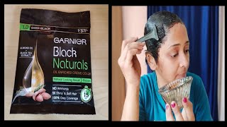 Garnier Black Naturals Hair Color  क्या ये सफेद बालों ‌ को नेचुरल काला करता‌ है Review and Demo [upl. by Margot]