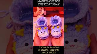 I made baby shoes today by him knitting sewing handknitting [upl. by Odradlig]