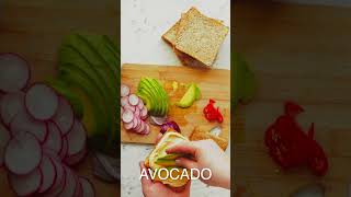 Hummus Toast  Avocado Sandwich Veggie Breakfast [upl. by Miller809]