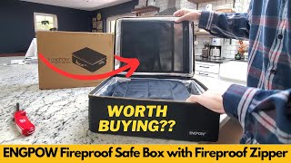 Worth It ENGPOW Fireproof Safe Box with Fireproof Zipper Hard Case Fireproof Document Box w Lock [upl. by Berton294]