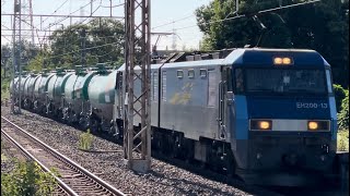 JR貨物EH200形13号機＋タキ7B（両）が川崎新町駅1番線を通過するシーン（5681レ・高A225・石油返空）20241014 [upl. by Anailuy]