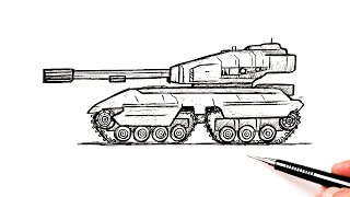 How to draw a Future Tank  Drawing Tutorial EhedovElnur [upl. by Unders571]