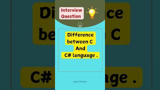 8 What is the difference between C and C language  shorts csharp interview difference [upl. by Becker]