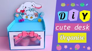 how to make cute desk organiser handmade cardboard desk organiser at home Diy desk organiser DIY [upl. by Aronow732]