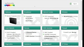 Web admin interface of the Technicolor TG588v v2 router How do you turn off wifi [upl. by Eelrihs]